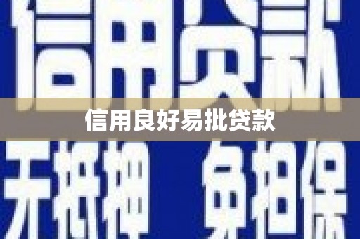 清河信用良好易批贷款