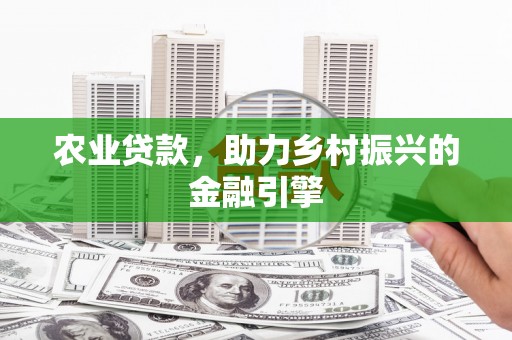 清河农业贷款，助力乡村振兴的金融引擎