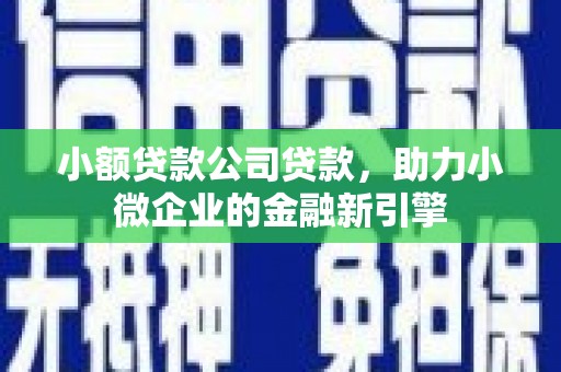 清河小额贷款公司贷款，助力小微企业的金融新引擎