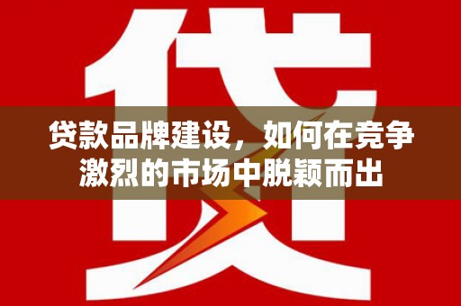 清河贷款品牌建设，如何在竞争激烈的市场中脱颖而出