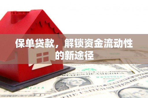 清河保单贷款，解锁资金流动性的新途径