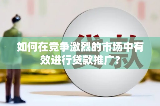 清河如何在竞争激烈的市场中有效进行贷款推广？
