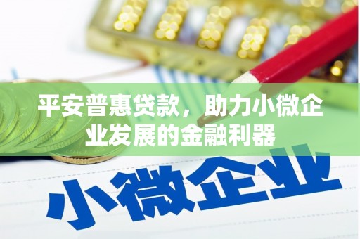 清河平安普惠贷款，助力小微企业发展的金融利器
