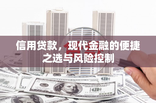 清河信用贷款，现代金融的便捷之选与风险控制