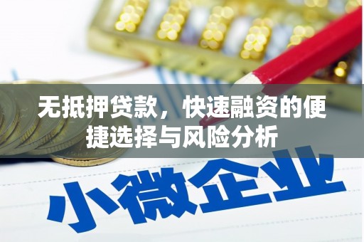 清河无抵押贷款，快速融资的便捷选择与风险分析