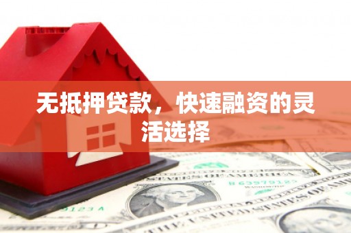 清河无抵押贷款，快速融资的灵活选择
