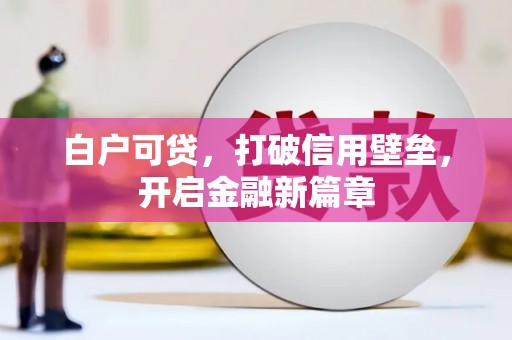 清河白户可贷，打破信用壁垒，开启金融新篇章