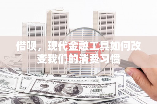 清河借呗，现代金融工具如何改变我们的消费习惯