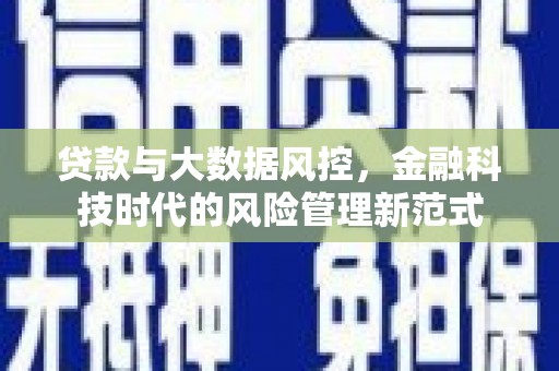 清河贷款与大数据风控，金融科技时代的风险管理新范式