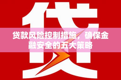 清河贷款风险控制措施，确保金融安全的五大策略