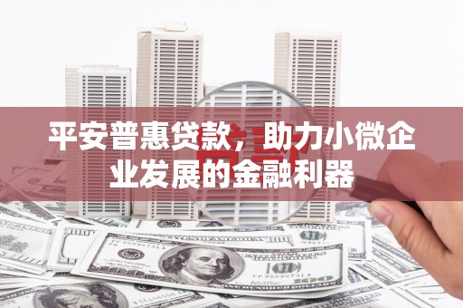 清河平安普惠贷款，助力小微企业发展的金融利器
