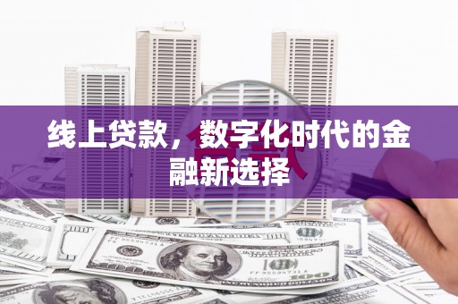 清河线上贷款，数字化时代的金融新选择