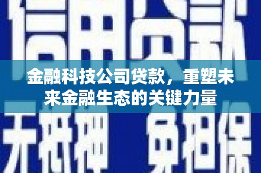 清河金融科技公司贷款，重塑未来金融生态的关键力量