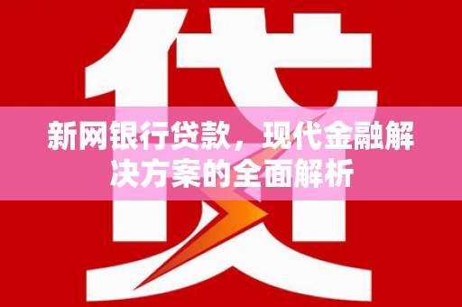 清河新网银行贷款，现代金融解决方案的全面解析