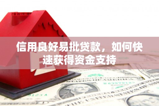 清河信用良好易批贷款，如何快速获得资金支持