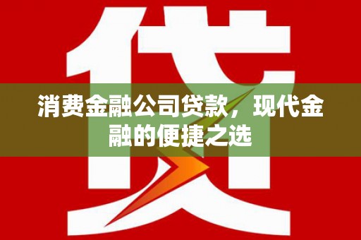清河消费金融公司贷款，现代金融的便捷之选