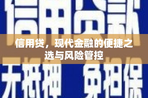 清河信用贷，现代金融的便捷之选与风险管控
