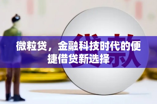 清河微粒贷，金融科技时代的便捷借贷新选择