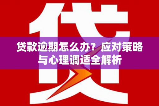 清河贷款逾期怎么办？应对策略与心理调适全解析